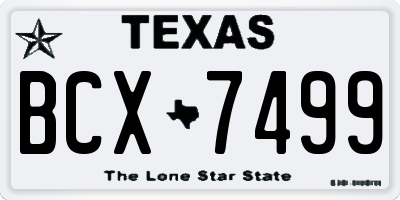 TX license plate BCX7499