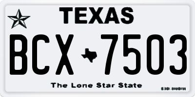 TX license plate BCX7503