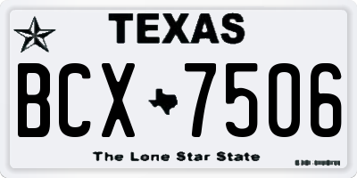 TX license plate BCX7506