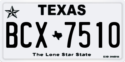 TX license plate BCX7510