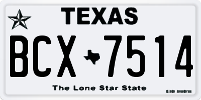 TX license plate BCX7514