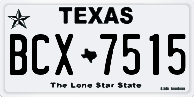 TX license plate BCX7515