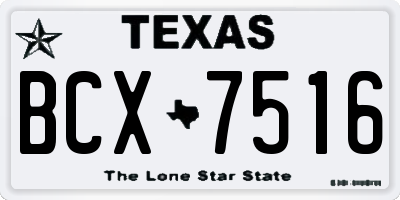 TX license plate BCX7516