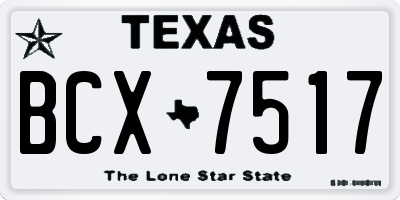 TX license plate BCX7517