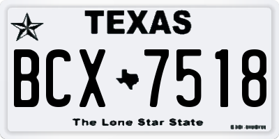 TX license plate BCX7518