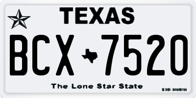 TX license plate BCX7520