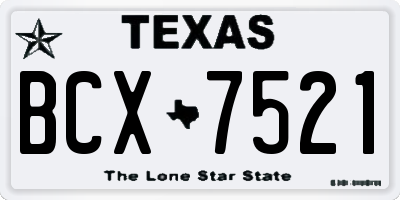 TX license plate BCX7521