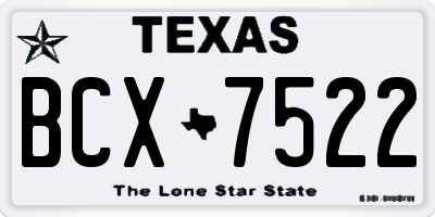 TX license plate BCX7522
