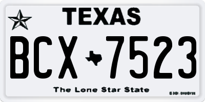 TX license plate BCX7523