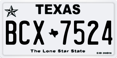 TX license plate BCX7524