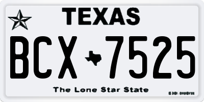 TX license plate BCX7525