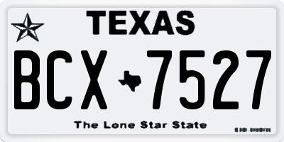 TX license plate BCX7527