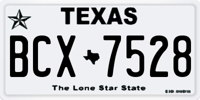 TX license plate BCX7528