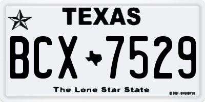 TX license plate BCX7529