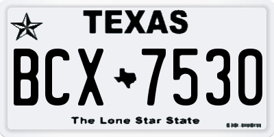 TX license plate BCX7530