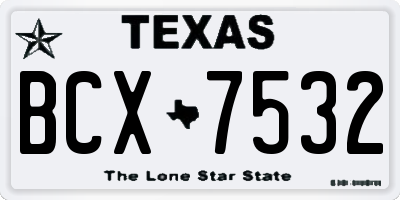 TX license plate BCX7532