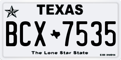 TX license plate BCX7535