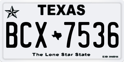 TX license plate BCX7536
