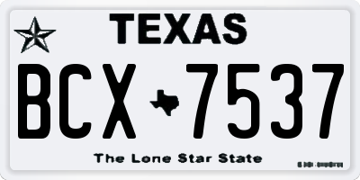 TX license plate BCX7537