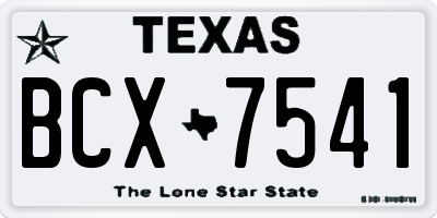 TX license plate BCX7541