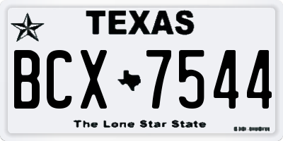 TX license plate BCX7544