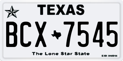 TX license plate BCX7545