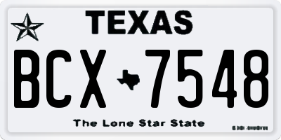 TX license plate BCX7548