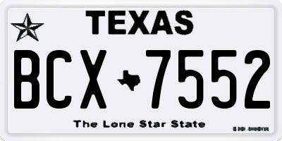 TX license plate BCX7552