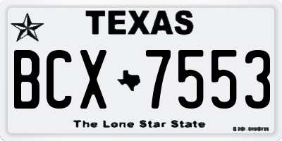 TX license plate BCX7553