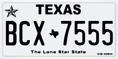 TX license plate BCX7555
