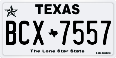 TX license plate BCX7557