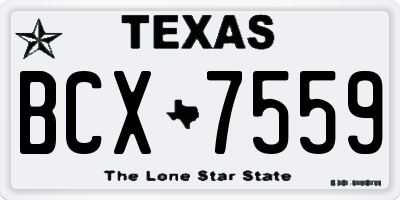 TX license plate BCX7559