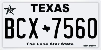 TX license plate BCX7560