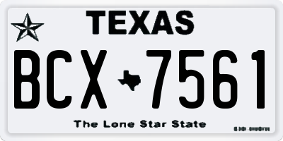 TX license plate BCX7561