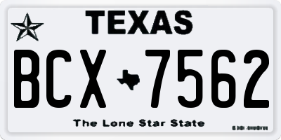 TX license plate BCX7562