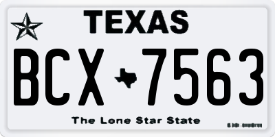 TX license plate BCX7563