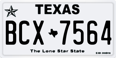 TX license plate BCX7564