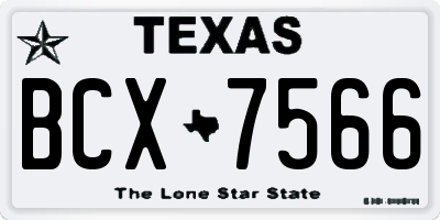 TX license plate BCX7566