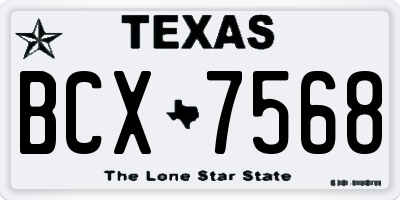 TX license plate BCX7568
