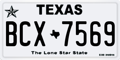 TX license plate BCX7569