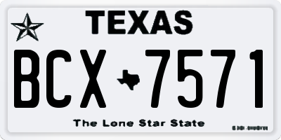 TX license plate BCX7571