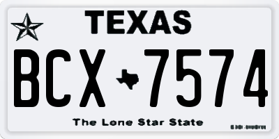 TX license plate BCX7574
