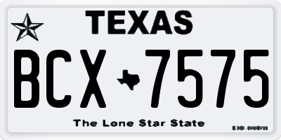 TX license plate BCX7575