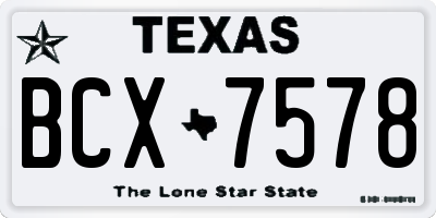 TX license plate BCX7578