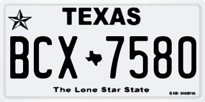 TX license plate BCX7580