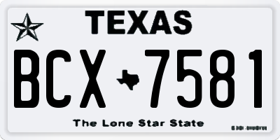 TX license plate BCX7581