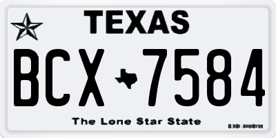 TX license plate BCX7584