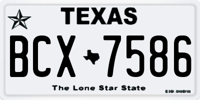 TX license plate BCX7586