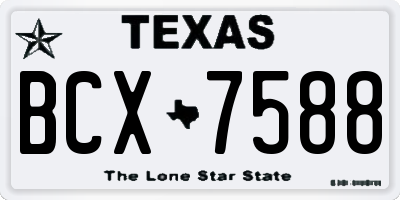 TX license plate BCX7588