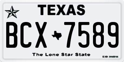 TX license plate BCX7589
